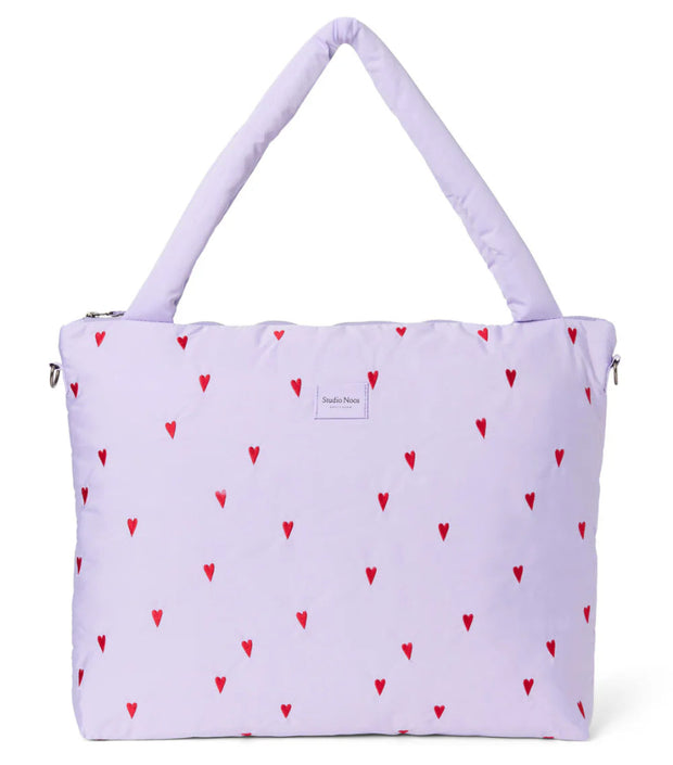Studio Noos puffy diaper bag purple hearts 6151905750751 a