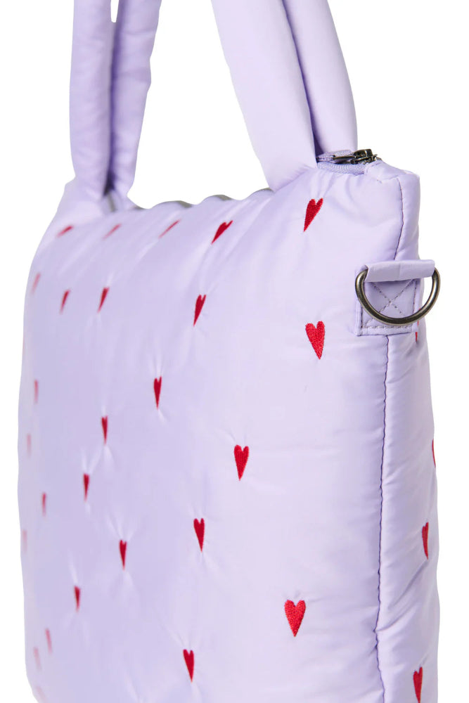 Studio Noos puffy diaper bag purple hearts kopen
