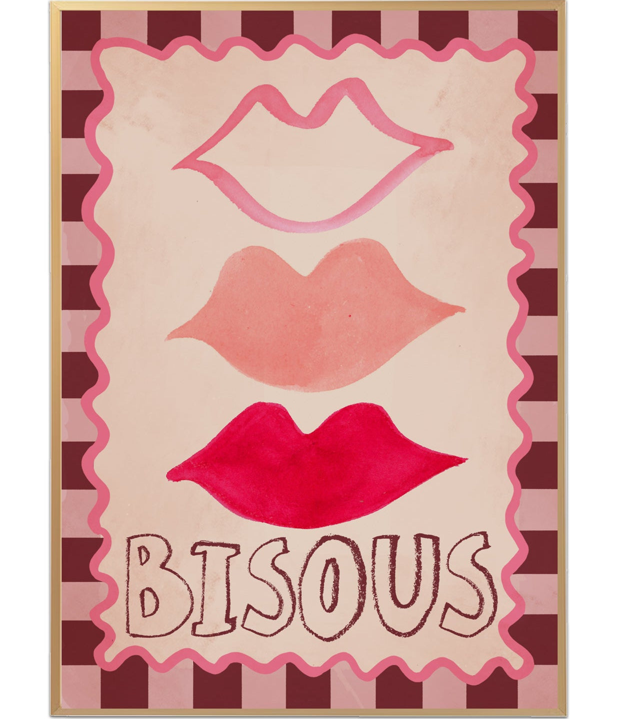 Studio loco poster Lips Bisous 50 x 70 cm