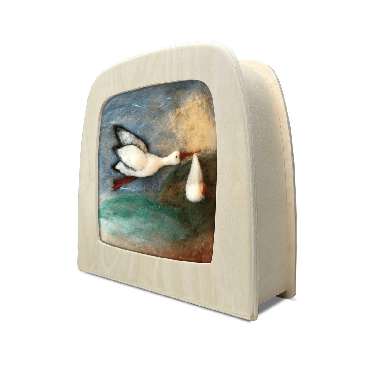 Toverlux toverplaat Het wol Stork Delivery Geboorte kindje ooievaar broertje zusje 6097604250294 b