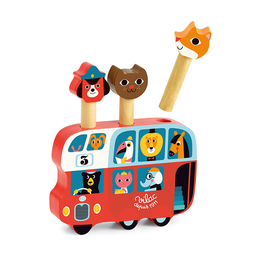 VILAC pop-up bus dieren 18 m+ 3048700077516