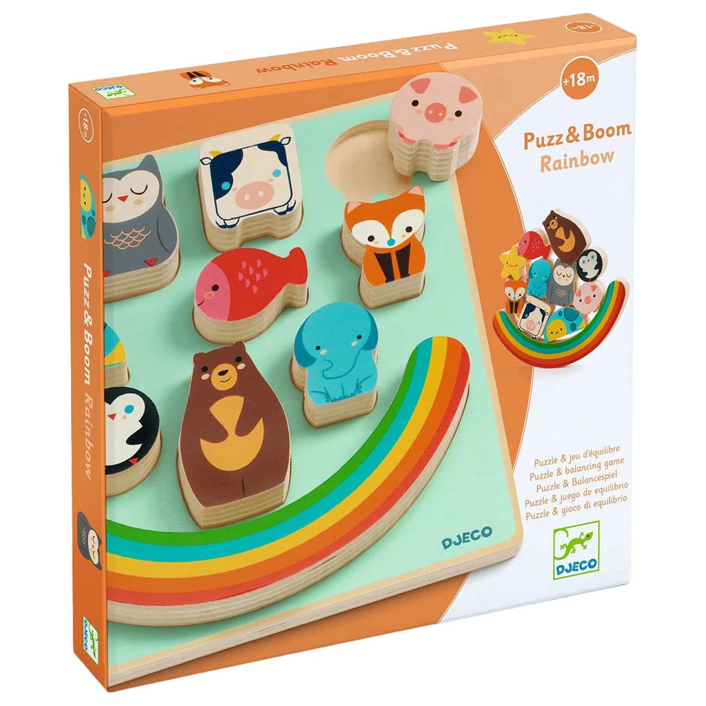 DJECO puzzel en balanceerspel Rainbow 18 mnd+ Hout
