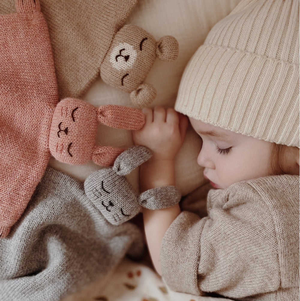 Main Sauvage knuffeldoekje bunny rose knit MSA.KC.BUN.ROSE