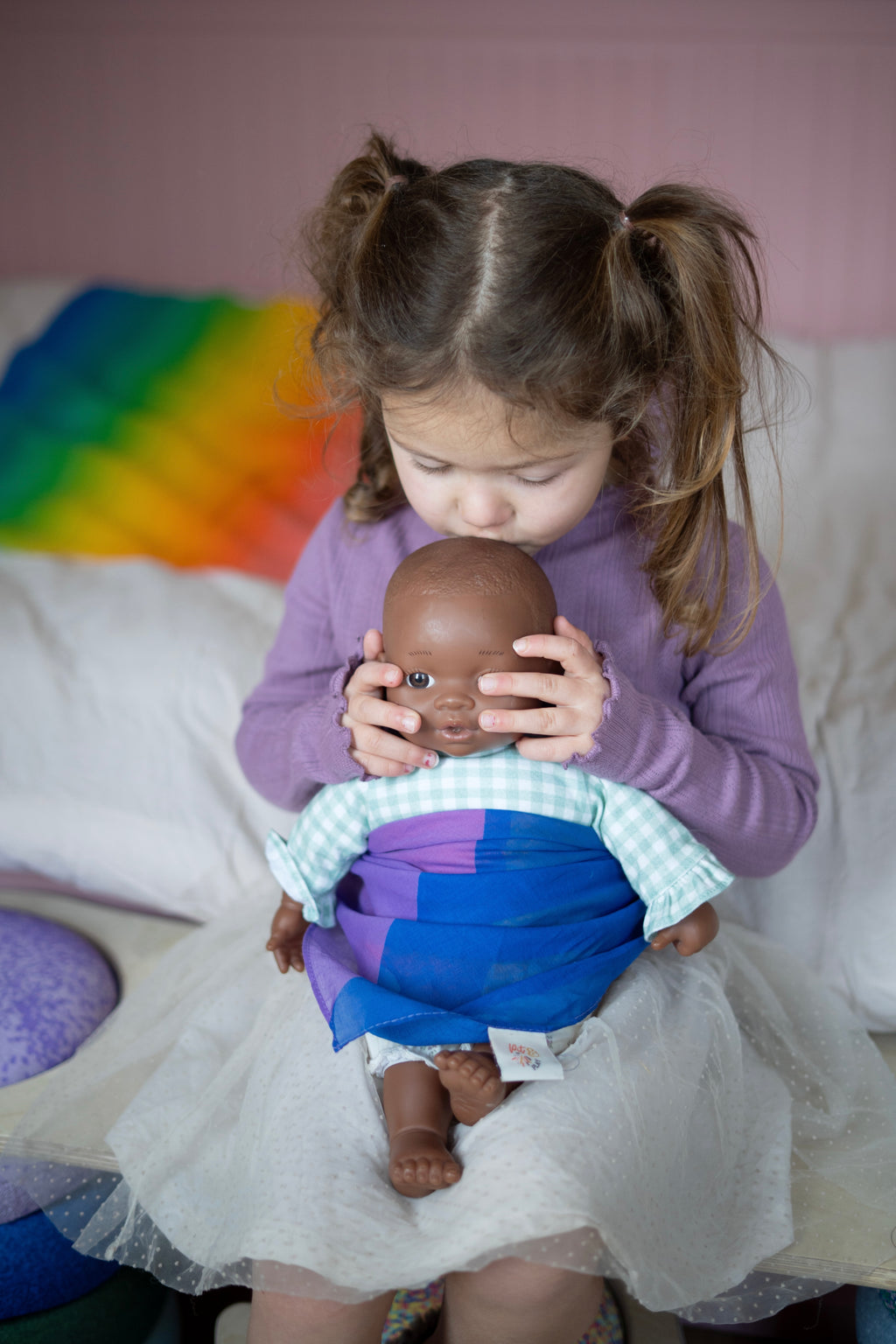 Pit and Play speeldoek rainbow fade large 75 x 75 cm 9506534162333