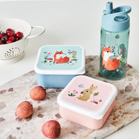 Petit Monkey snackbox set woodland blue 12 x 12 cm