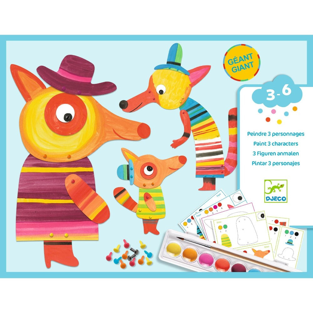 DJECO dieren schilderen familie Fox 3 jr+