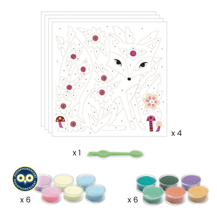 DJECO gekleurd zand glow in the dark Garden 5-8 jr+