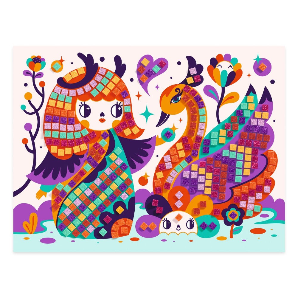 DJECO glitter mozaiek kokeshi 5 jr+ kopen