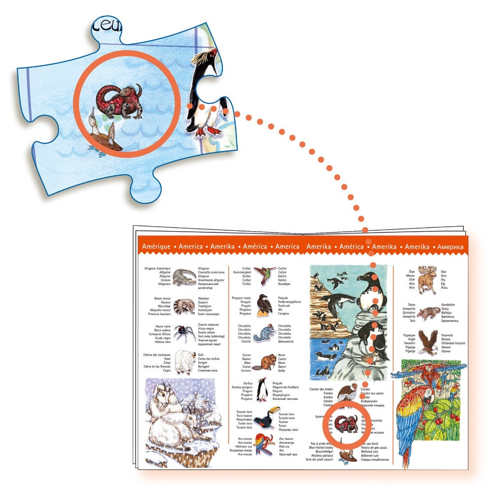 DJECO observatie puzzel animals 5 jr+/ 100 stks 3070900074200