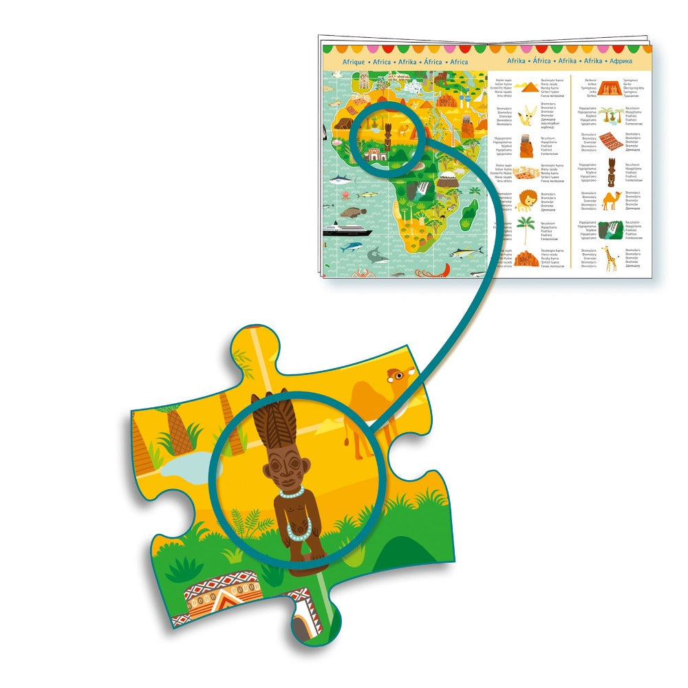 DJECO observatiepuzzel tour du monde 6 jr+/ 200 stks 3070900074125