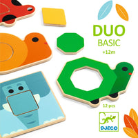 DJECO puzzel Duo Basic 12 m+/ 6 x 2 stks