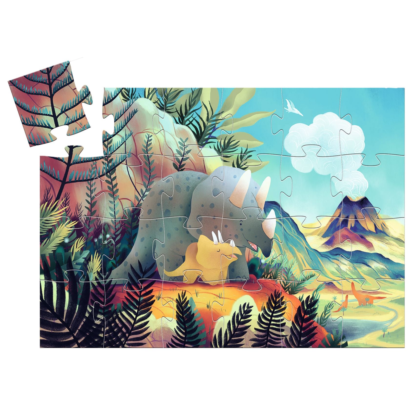 DJECO puzzel Teo de dino 3 jr / 24 stks