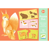 DJECO puzzel duo articulo baby dieren 2 jr+
