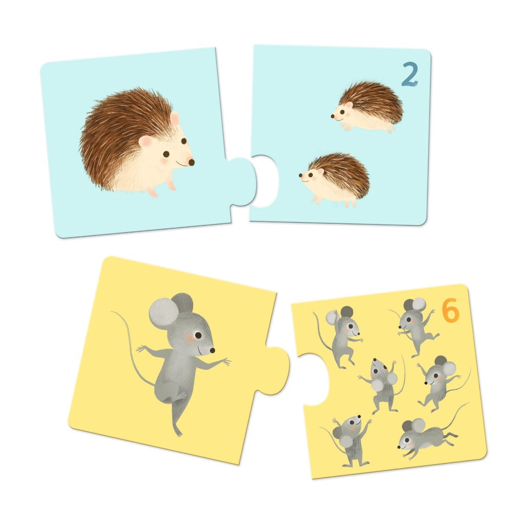 DJECO puzzel duo articulo baby dieren 2 jr+