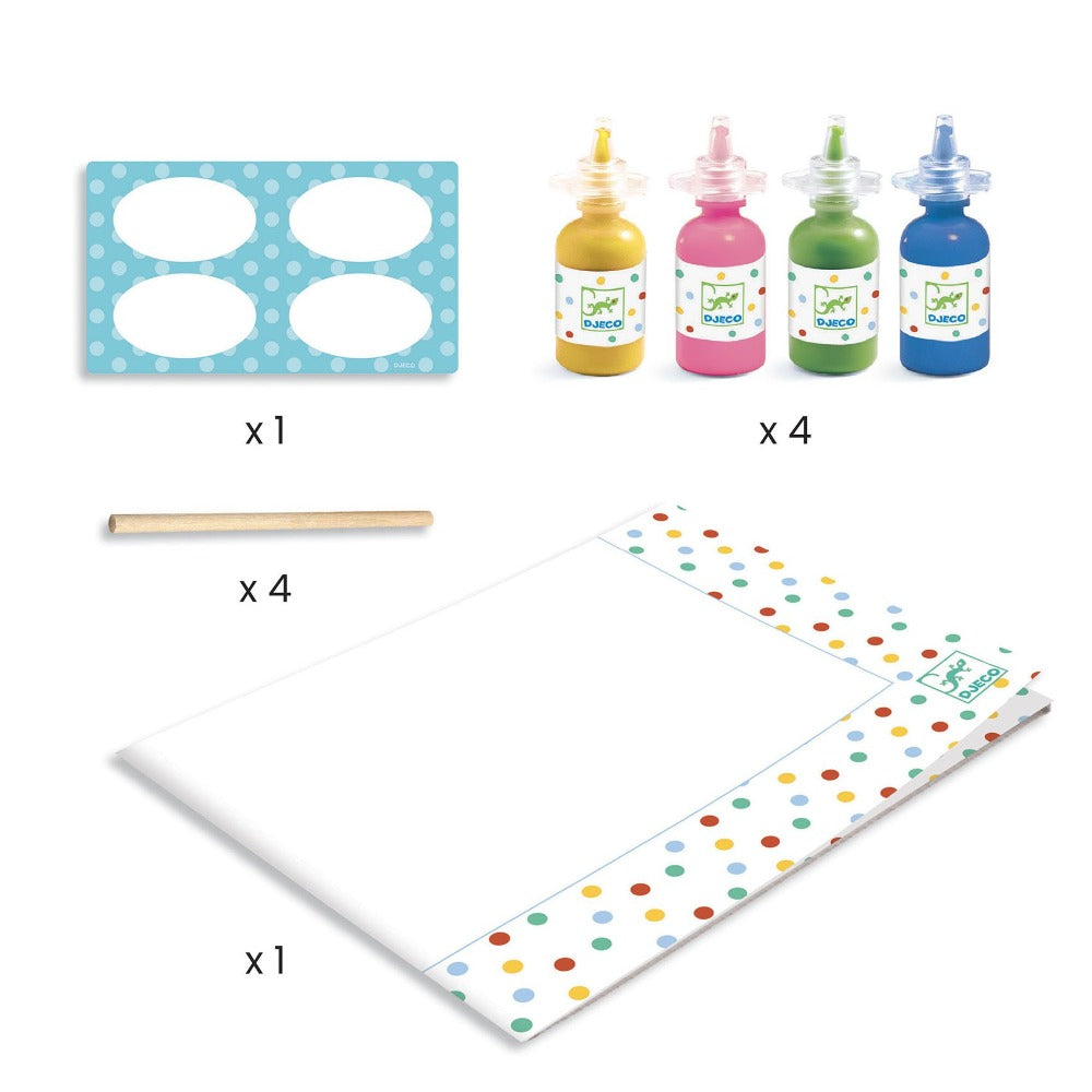 DJECO verven met stokjes Pointillisme 3 jr+