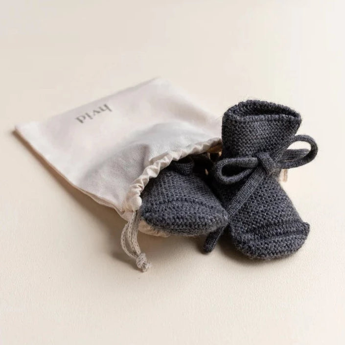 HVID slofjes charcoal 9-15 mnd