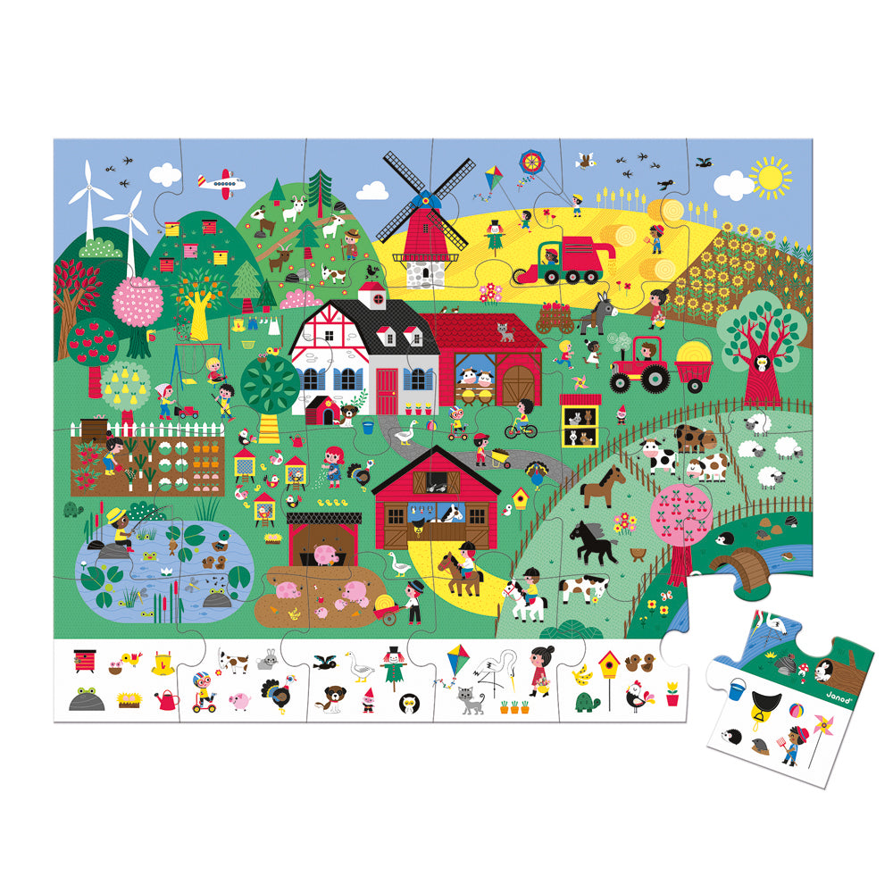 JANOD zoekpuzzel Boerderij 3jr+/ 24 stks 3700217326456