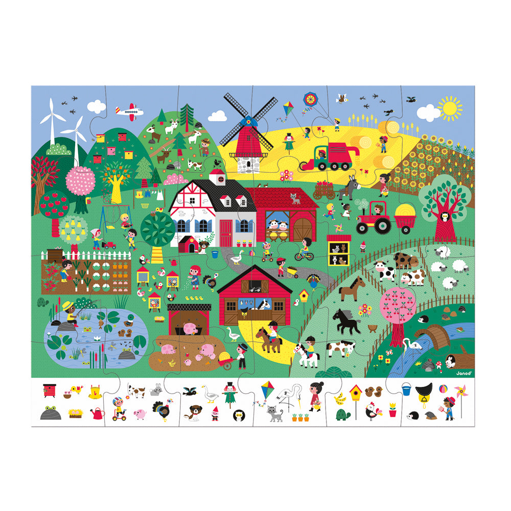 JANOD zoekpuzzel Boerderij 3jr+/ 24 stks