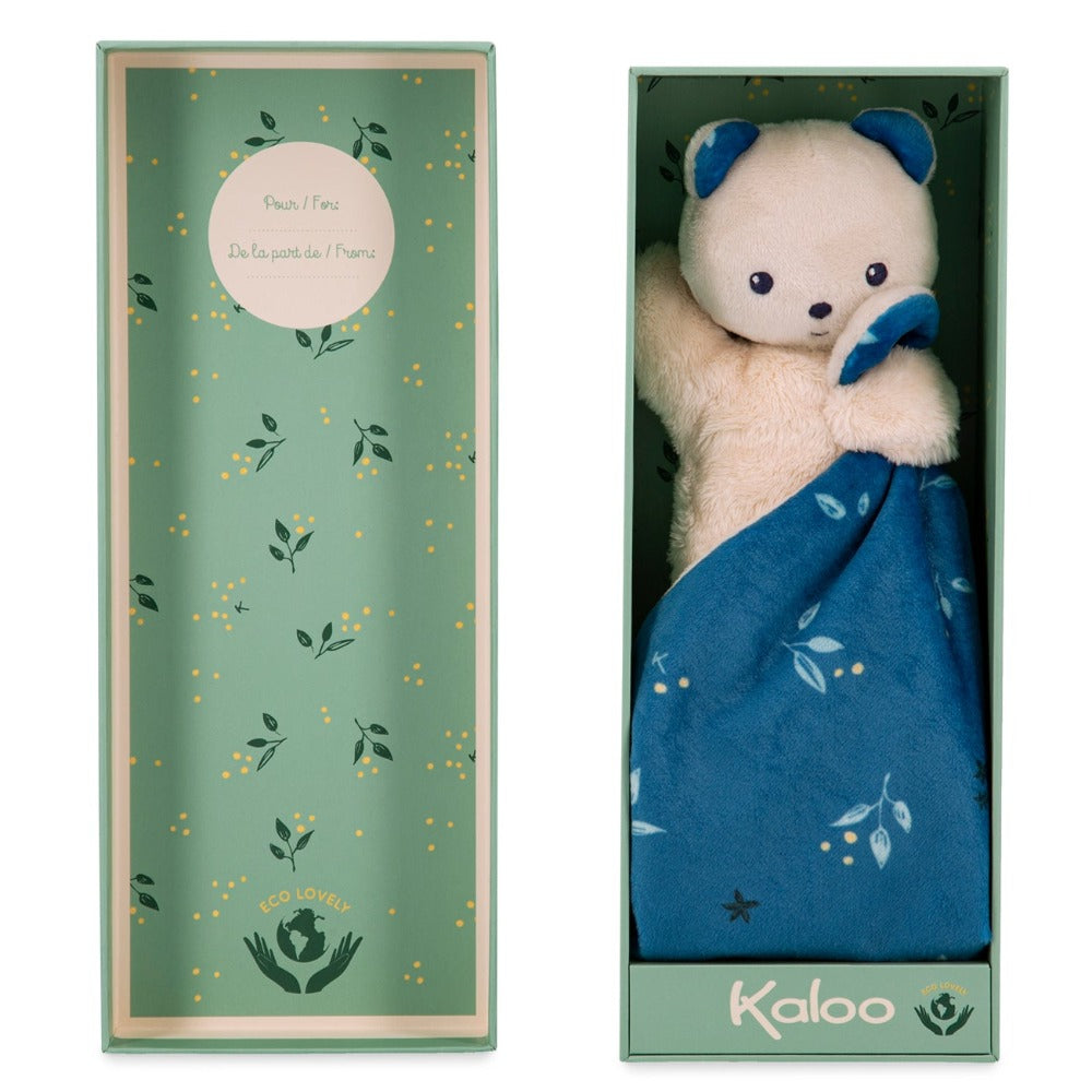 Kaloo knuffeldoekje beer Carre Douceur blauw 0 jr+