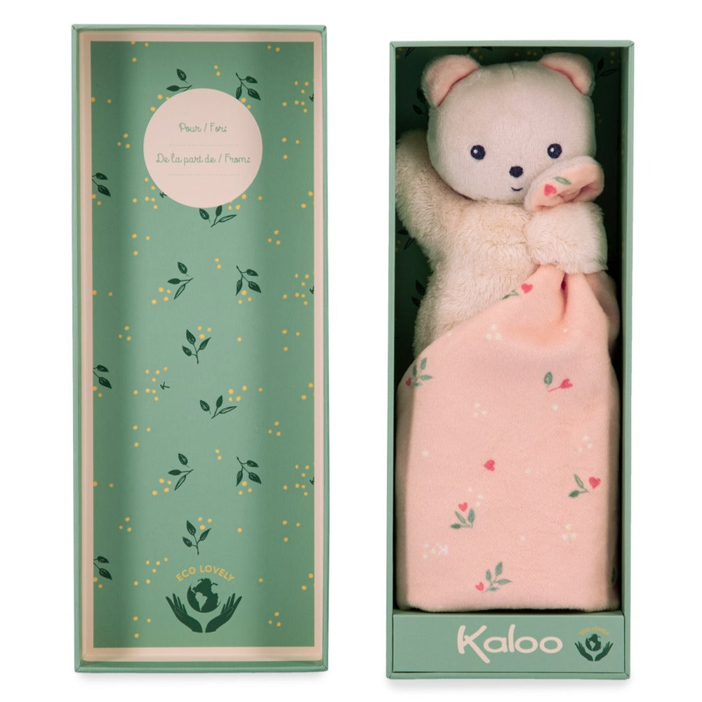 Kaloo knuffeldoekje beer Carre Douceur roze 0 jr+