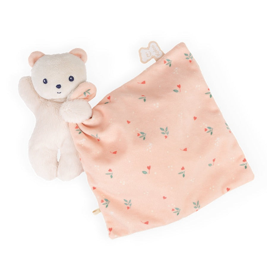 Kaloo knuffeldoekje beer Carre Douceur roze 0 jr+