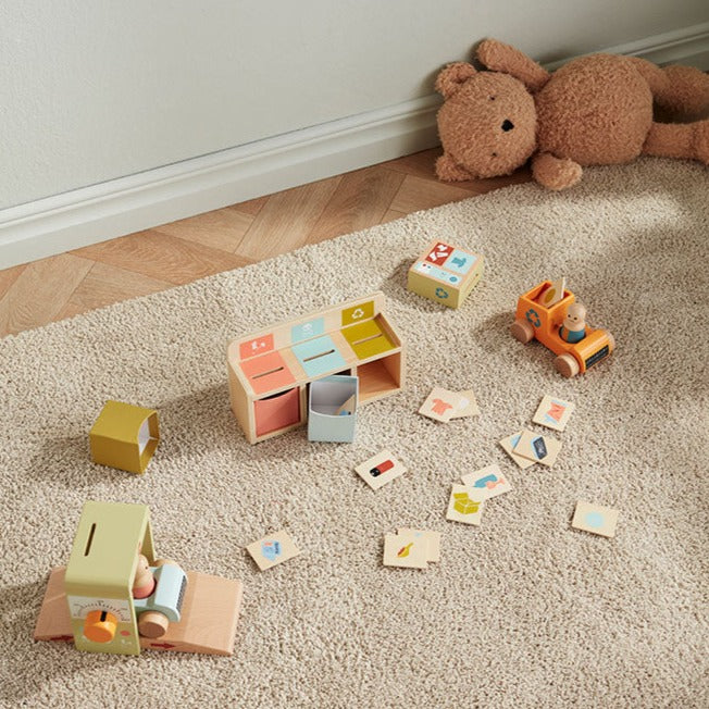 Kids Concept recycle station Aiden 3 jr+ schima hout + grenen multiplex