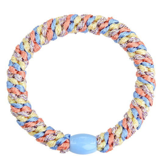 Kknekki haarelastiekje mix blauw peach
