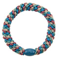 Kknekki haarelastiekje mix petrol blauw glitter