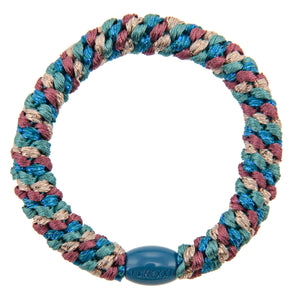 Kknekki haarelastiekje mix petrol blauw glitter