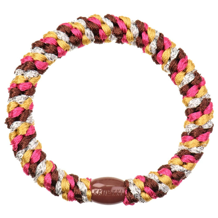 Kknekki haarelastiekje mix roze choco glitter