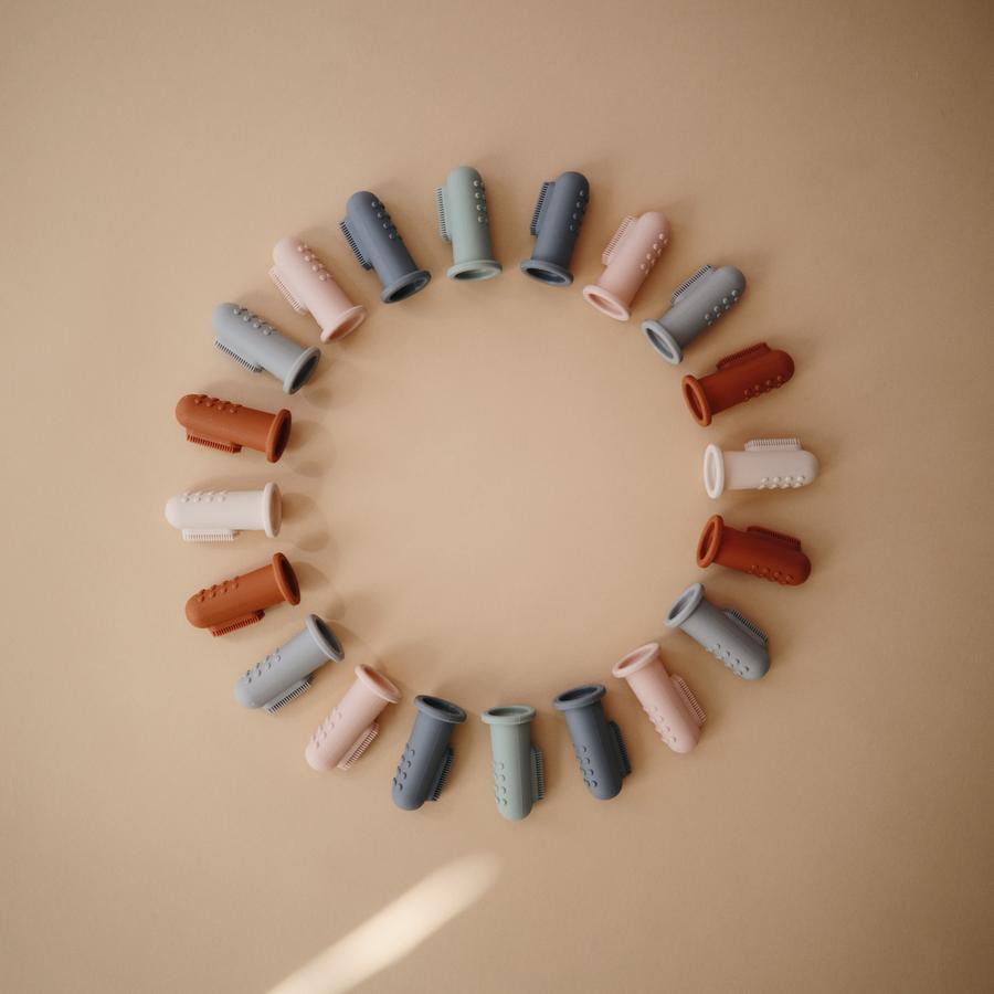 Mushie baby tandenborstel sand blue kopen