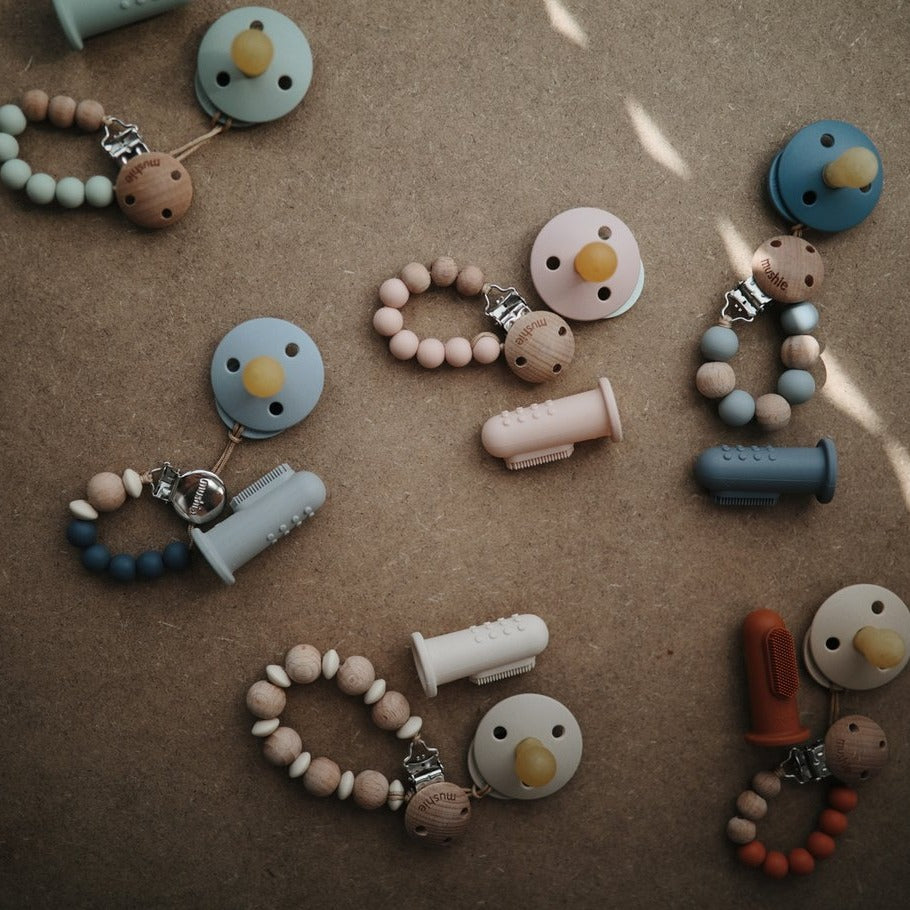 Mushie baby tandenborstel tradewinds stone kopen