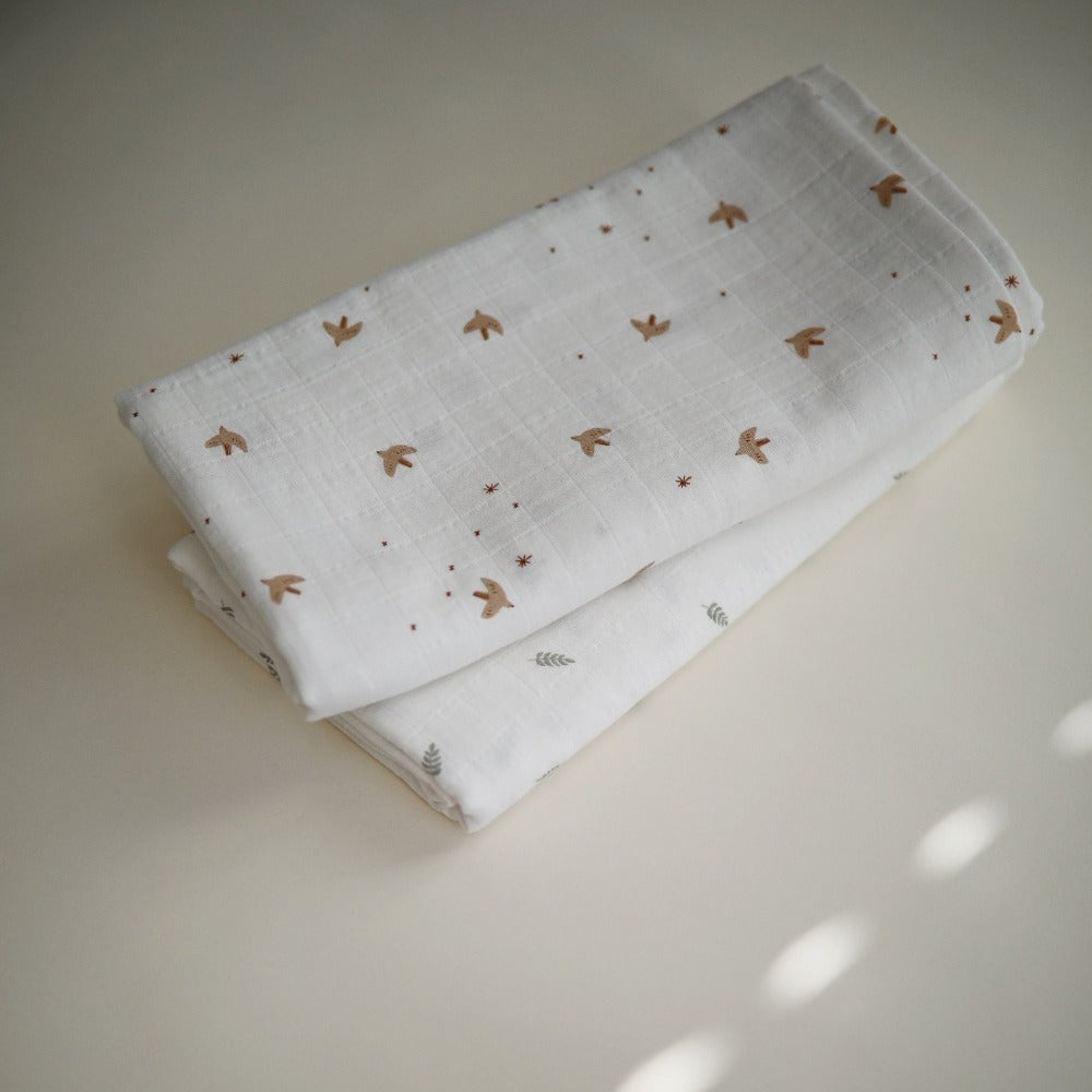 Mushie hydrofiele doek sparrow 120 x 120 kopen