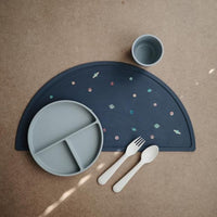 Mushie siliconen bord cambridge blue