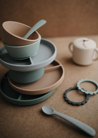 Mushie siliconen kom cambridge blue