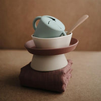 Mushie siliconen kom stone