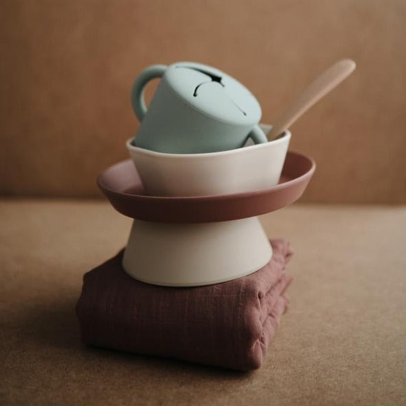 Mushie siliconen kom stone