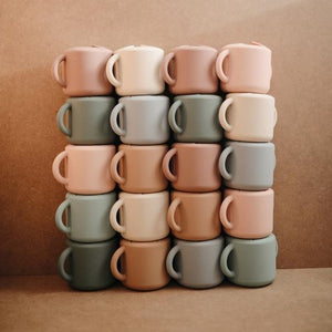 Mushie snack cup cambridge blue