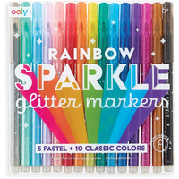 OOLY glitter stiften regenboog 15 stks 6 jr+