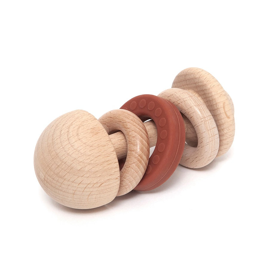 Petit Monkey houten rammelaar backed clay 0 jr+