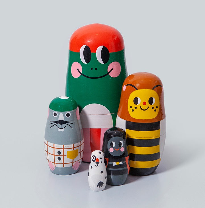 Petit Monkey nesting dolls Paddy and Palls ND7-R