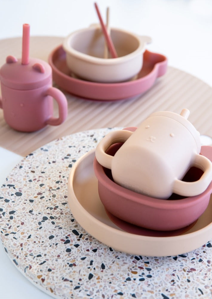Petit Monkey siliconen bakje bear mahogany rose