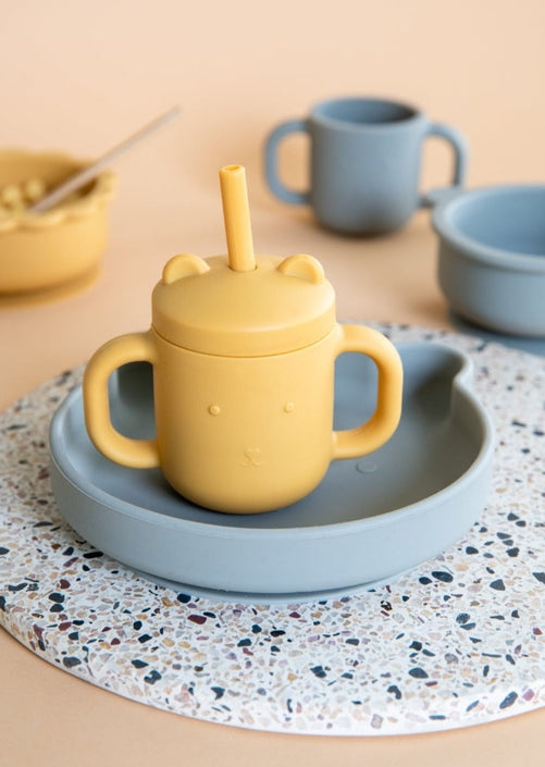 Petit Monkey siliconen bakje bear pewter green