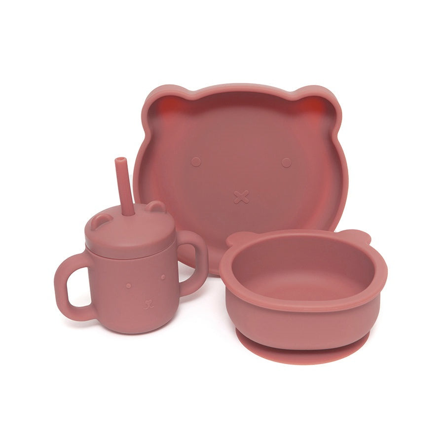 Petit Monkey siliconen bord bear mahogany rose
