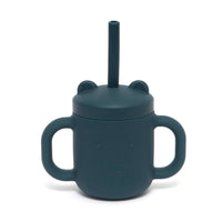 Petit Monkey siliconen sippy cup met oren balsam blue