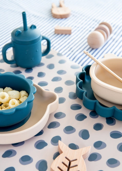 Petit Monkey siliconen sippy cup met oren balsam blue