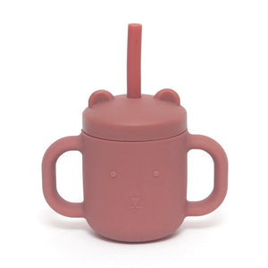 Petit Monkey siliconen sippy cup met oren mahogany rose