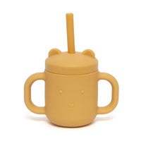 Petit Monkey siliconen sippy cup met oren ochre