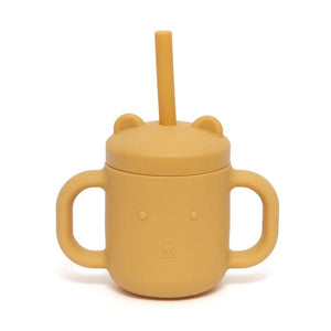 Petit Monkey siliconen sippy cup met oren ochre