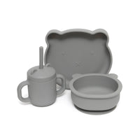 Petit Monkey siliconen sippy cup met oren pewter green